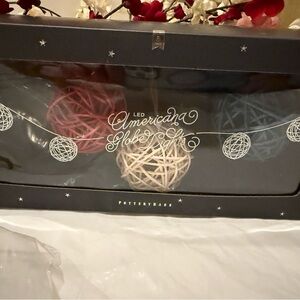 New Pottery Barn Americana/Liberty Rattan String Lights, Red White & Blue, 6’